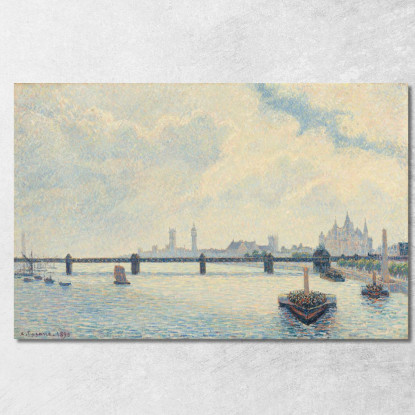Ponte Di Charing Cross Londra 1890 Camille Pissarro cps18 quadro stampato su tela