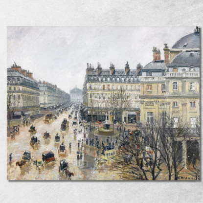 Piazza Del Teatro Francese Parigi 1898 Camille Pissarro cps27 quadro stampato su tela