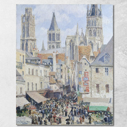 Drogheria Street Rouen 1898 Camille Pissarro cps29 quadro stampato su tela
