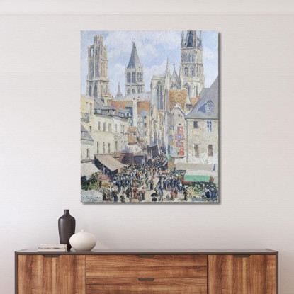 Drogheria Street Rouen 1898 Camille Pissarro cps29 quadro stampato su tela