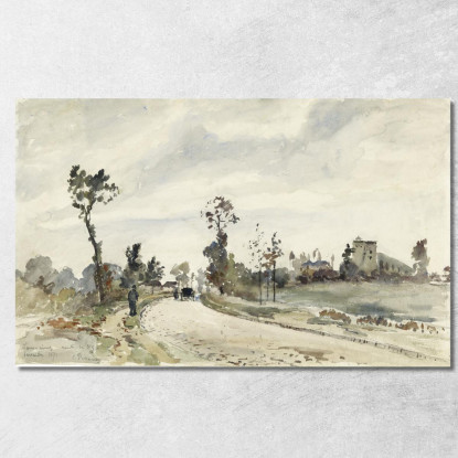 Louveciennes Route De Saint-Germain 1871 Camille Pissarro cps43 quadro stampato su tela