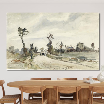 Louveciennes Route De Saint-Germain 1871 Camille Pissarro cps43 quadro stampato su tela