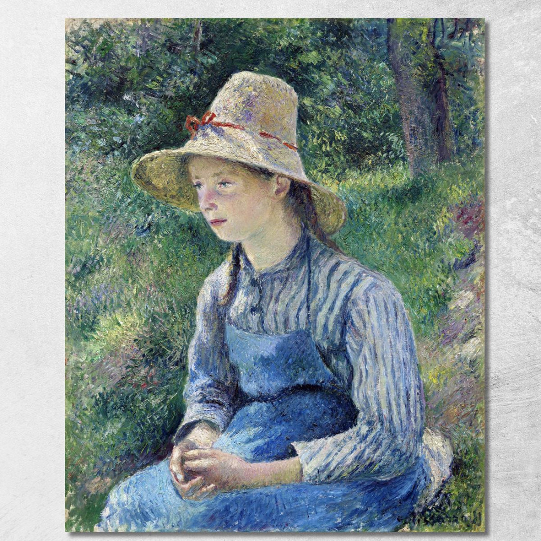 Contadina Con Cappello Di Paglia 1881 Camille Pissarro cps49 quadro stampato su tela