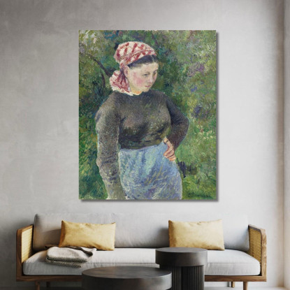 Contadina 1880 Camille Pissarro cps50 quadro stampato su tela