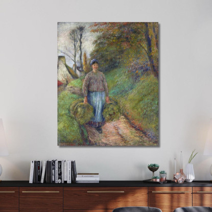 Contadina Che Porta Due Fasci Di Fieno 1883 Camille Pissarro cps51 quadro stampato su tela