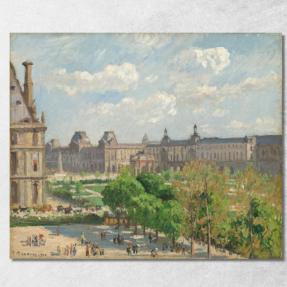 Place Du Carrousel Parigi 1900 Camille Pissarro cps54 quadro stampato su tela