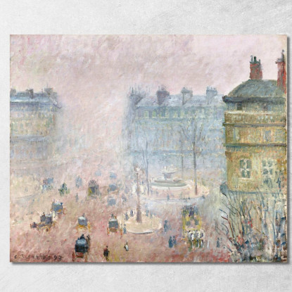 Place Du Theatre Français Effetto Nebbia 1897 Camille Pissarro cps55 quadro stampato su tela