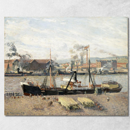 Porto Di Rouen Scarico Legname 1898 Camille Pissarro cps58 quadro stampato su tela