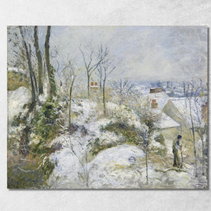 Coniglio Warren A Pontoise Snow 1879 Camille Pissarro cps60 quadro stampato su tela