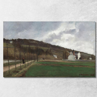 Le Rive Della Marna Nell'Inverno 1866 Camille Pissarro cps68 quadro stampato su tela