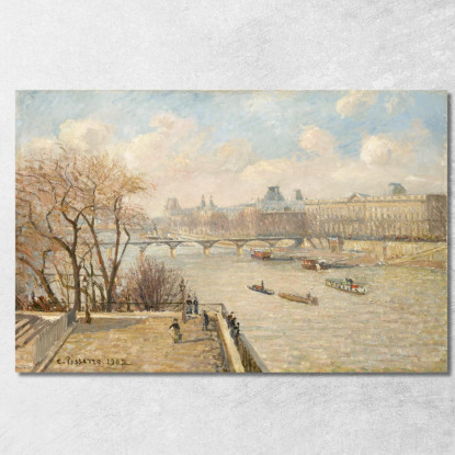 Il Louvre Dal Pont Neuf 1902 Camille Pissarro cps86 quadro stampato su tela