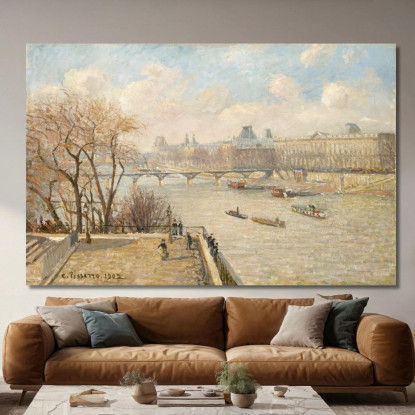 Il Louvre Dal Pont Neuf 1902 Camille Pissarro cps86 quadro stampato su tela