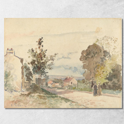 La Strada Da Versailles A Louveciennes 1872 Circa Camille Pissarro cps95 quadro stampato su tela