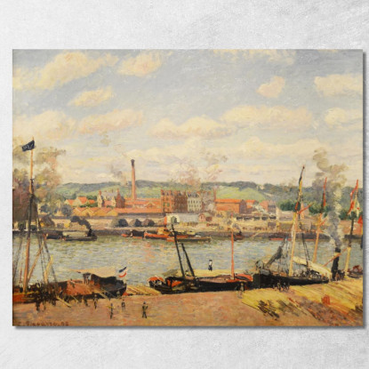 Vista Sul Cotonificio Di Oiseel Vicino A Rouen 1898 Camille Pissarro cps102 quadro stampato su tela