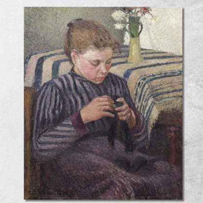 Donna Rammendo 1895 Camille Pissarro cps106 quadro stampato su tela