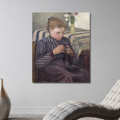 Donna Rammendo 1895 Camille Pissarro cps106 quadro stampato su tela