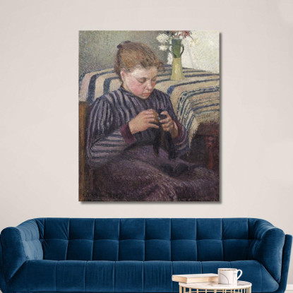 Donna Rammendo 1895 Camille Pissarro cps106 quadro stampato su tela