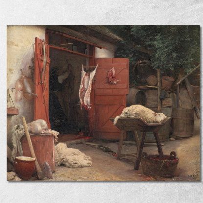 Un Mattatoio A Hellebæk Carl Bloch cbl1 quadro stampato su tela