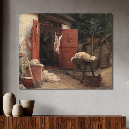 Un Mattatoio A Hellebæk Carl Bloch cbl1 quadro stampato su tela
