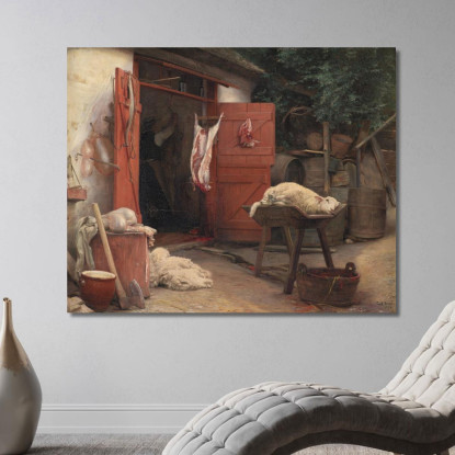 Un Mattatoio A Hellebæk Carl Bloch cbl1 quadro stampato su tela