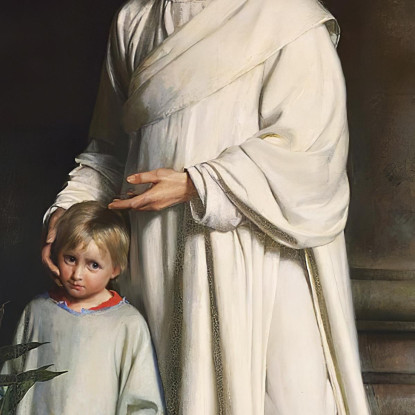 Cristo Benedice Il Bambino Carl Bloch cbl6 quadro stampato su tela