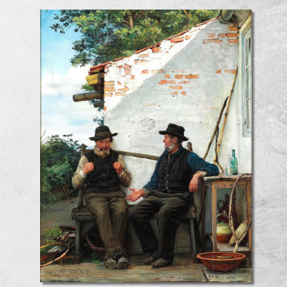 Una Conversazione Tra Due Pescatori Carl Bloch cbl16 quadro stampato su tela