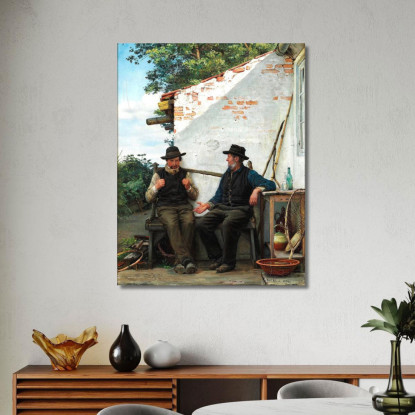 Una Conversazione Tra Due Pescatori Carl Bloch cbl16 quadro stampato su tela