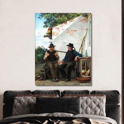 Una Conversazione Tra Due Pescatori Carl Bloch cbl16 quadro stampato su tela