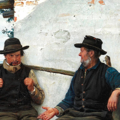 Una Conversazione Tra Due Pescatori Carl Bloch cbl16 quadro stampato su tela