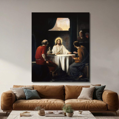 Cena Ad Emaus Carl Bloch cbl25 quadro stampato su tela