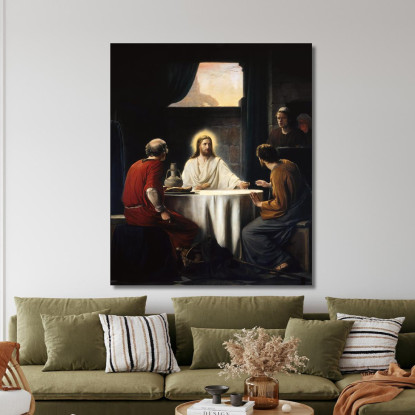 Cena Ad Emaus Carl Bloch cbl25 quadro stampato su tela