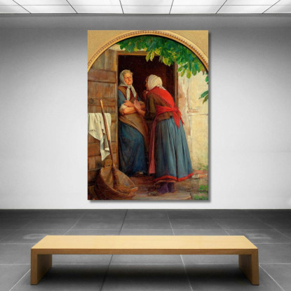 Due Donne Che Parlano Carl Bloch cbl38 quadro stampato su tela