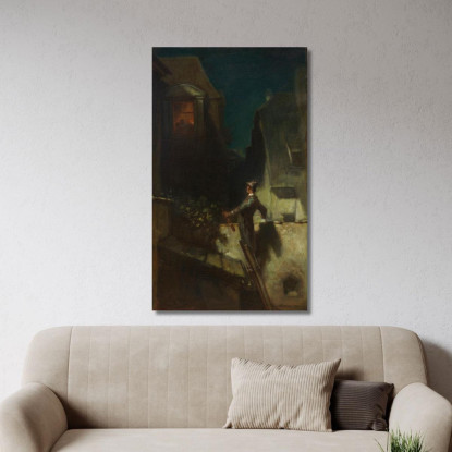 Il Violinista Al Chiaro Di Luna Carl Spitzweg csp14 quadro stampato su tela