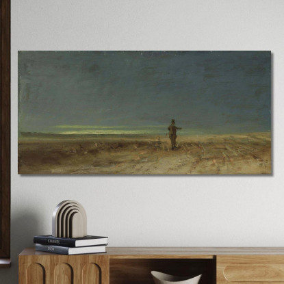 Paesaggio Piatto Con Spaventapasseri Carl Spitzweg csp24 quadro stampato su tela