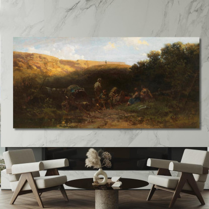 Si Accamparono Karrner Resto Dei Randagi Carl Spitzweg csp37 quadro stampato su tela