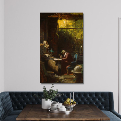 Studioso Di Scienze Naturali Carl Spitzweg csp46 quadro stampato su tela
