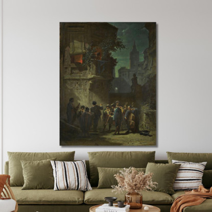 Serenata Spagnola Carl Spitzweg csp48 quadro stampato su tela