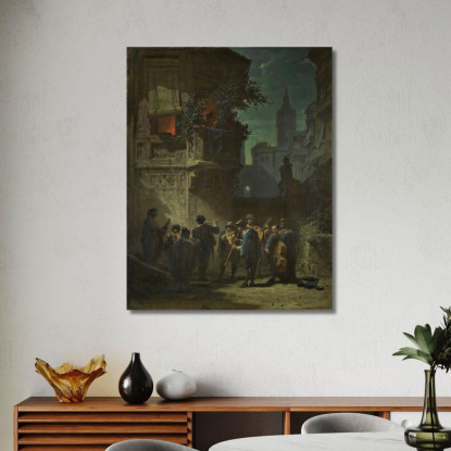 Serenata Spagnola Carl Spitzweg csp48 quadro stampato su tela