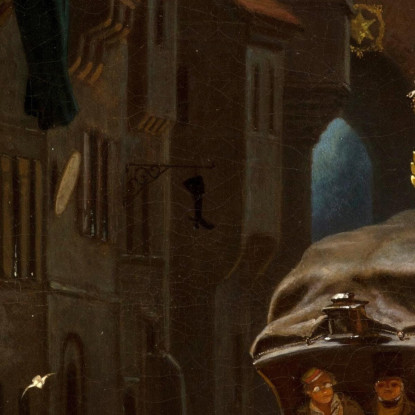 L'Arrivo Della Diligenza Carl Spitzweg csp57 quadro stampato su tela