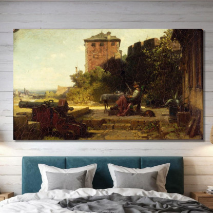 Il Vecchio Comandante Della Fortezza Carl Spitzweg csp62 quadro stampato su tela