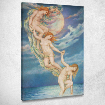 Raggi Di Luna Che Si Tuffano Nel Mare Evelyn De Morgan emg22 quadro stampato su tela