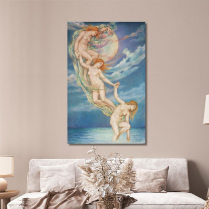 Raggi Di Luna Che Si Tuffano Nel Mare Evelyn De Morgan emg22 quadro stampato su tela