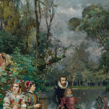 Scena Di Menestrello Alla Corte Veneziana Cesare Auguste Detti cad27 quadro stampato su tela