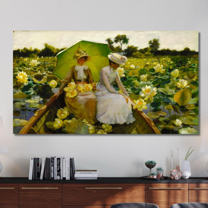Gigli Di Loto Charles Courtney Curran ccc17 quadro stampato su tela