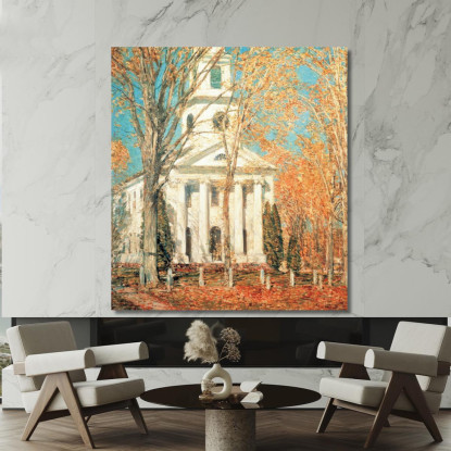 Chiesa A Old Lyme Connecticut Childe Hassam chs11 quadro stampato su tela