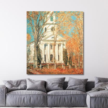 Chiesa A Old Lyme Connecticut Childe Hassam chs11 quadro stampato su tela