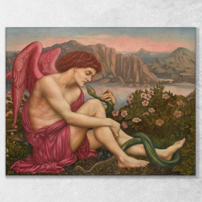 L'Angelo Con Il Serpente Evelyn De Morgan emg33 quadro stampato su tela
