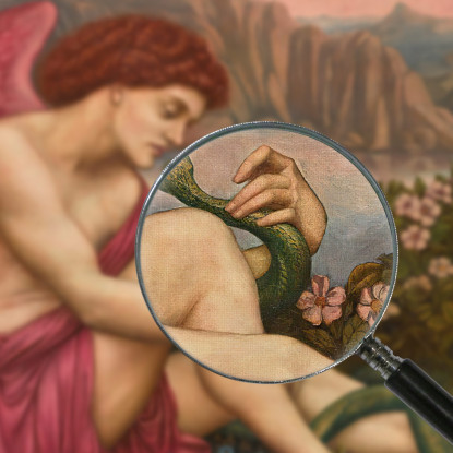 L'Angelo Con Il Serpente Evelyn De Morgan emg33 quadro stampato su tela