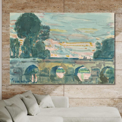 Il Ponte Di Grez Recto Childe Hassam chs74 quadro stampato su tela