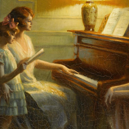 Al Pianoforte Delphin Enjolras dej7 quadro stampato su tela